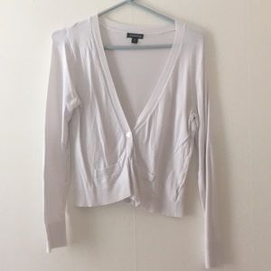 Cropped white cardigan